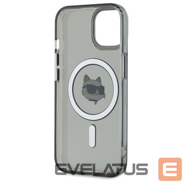 Cits mobilo telefonu aksesuārs Karl Lagerfeld Karl Lagerfeld KLHMP15SHLSCHK iPhone 15 6.1" black/black hardcase IML Metal Choupette Head MagSafe