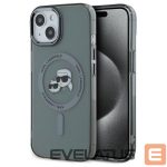 Cits mobilo telefonu aksesuārs Karl Lagerfeld  Karl Lagerfeld KLHMP15SHLSKCK iPhone 15 6.1" black/black hardcase IML Metal Karl&Choupette Head MagSafe 
