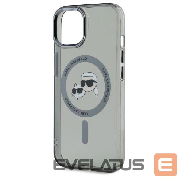 Cits mobilo telefonu aksesuārs Karl Lagerfeld Karl Lagerfeld KLHMP15SHLSKCK iPhone 15 6.1" black/black hardcase IML Metal Karl&Choupette Head MagSafe