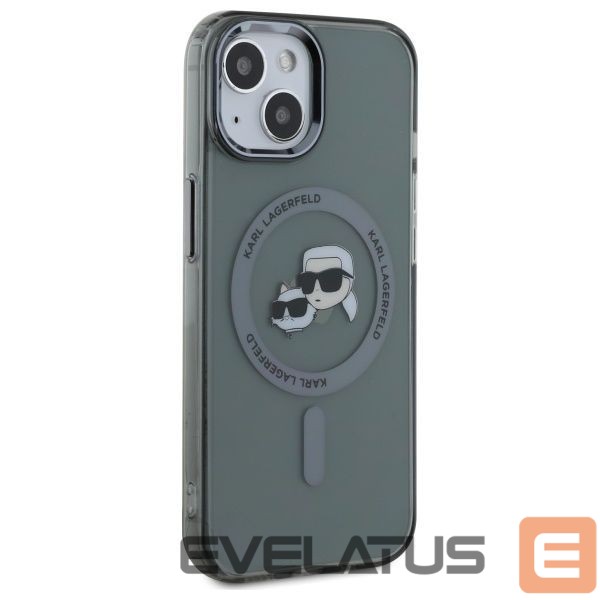 Cits mobilo telefonu aksesuārs Karl Lagerfeld Karl Lagerfeld KLHMP15SHLSKCK iPhone 15 6.1" black/black hardcase IML Metal Karl&Choupette Head MagSafe
