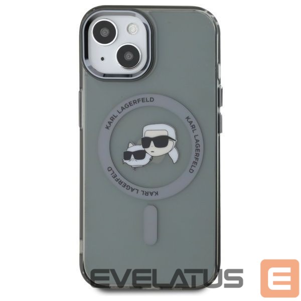 Cits mobilo telefonu aksesuārs Karl Lagerfeld Karl Lagerfeld KLHMP15SHLSKCK iPhone 15 6.1" black/black hardcase IML Metal Karl&Choupette Head MagSafe