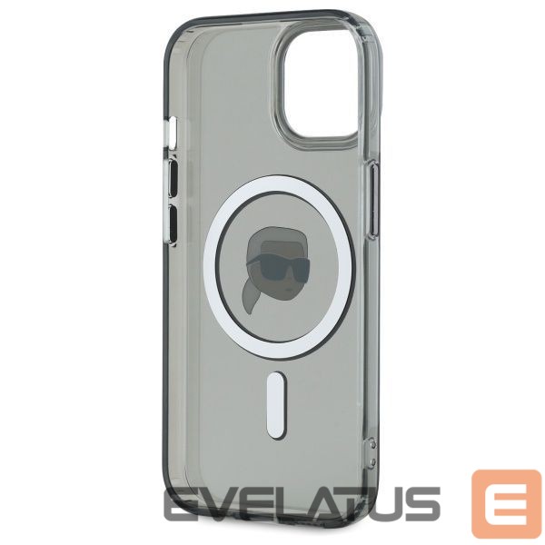 Cits mobilo telefonu aksesuārs Karl Lagerfeld Karl Lagerfeld KLHMP15SHLSKIK iPhone 15 6.1" black/black hardcase IML Metal Karl Head MagSafe