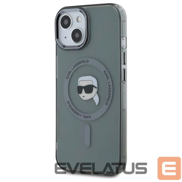 Cits mobilo telefonu aksesuārs Karl Lagerfeld Karl Lagerfeld KLHMP15SHLSKIK iPhone 15 6.1" black/black hardcase IML Metal Karl Head MagSafe