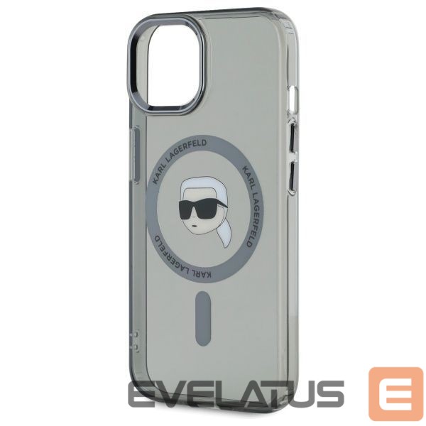 Cits mobilo telefonu aksesuārs Karl Lagerfeld Karl Lagerfeld KLHMP15SHLSKIK iPhone 15 6.1" black/black hardcase IML Metal Karl Head MagSafe