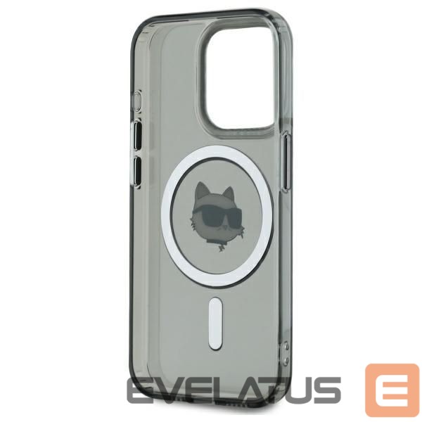 Cits mobilo telefonu aksesuārs Karl Lagerfeld Karl Lagerfeld KLHMP15XHLSCHK iPhone 15 Pro Max 6.7" black/black hardcase IML Metal Choupette Head MagSafe