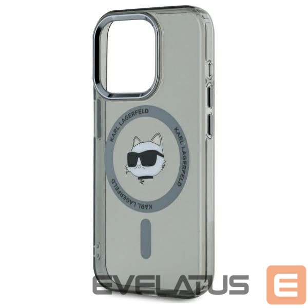 Cits mobilo telefonu aksesuārs Karl Lagerfeld Karl Lagerfeld KLHMP15XHLSCHK iPhone 15 Pro Max 6.7" black/black hardcase IML Metal Choupette Head MagSafe