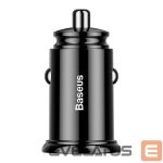 Kabelis Baseus  Baseus Circular smart car charger 2x USB QC3.0 Quick Charge 3.0 SCP AFC 30W black (CCALL-YD01)