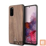 Aizmugurējais vāciņš Mercedes-Benz  Mercedes Wood Line Walnut Case for Samsung Galaxy S20 - Brown 