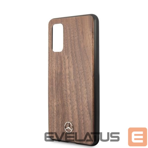 Aizmugurējais vāciņš Mercedes-Benz Mercedes Wood Line Walnut Case for Samsung Galaxy S20 - Brown