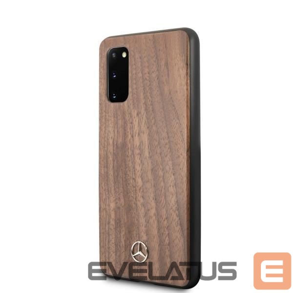Aizmugurējais vāciņš Mercedes-Benz Mercedes Wood Line Walnut Case for Samsung Galaxy S20 - Brown