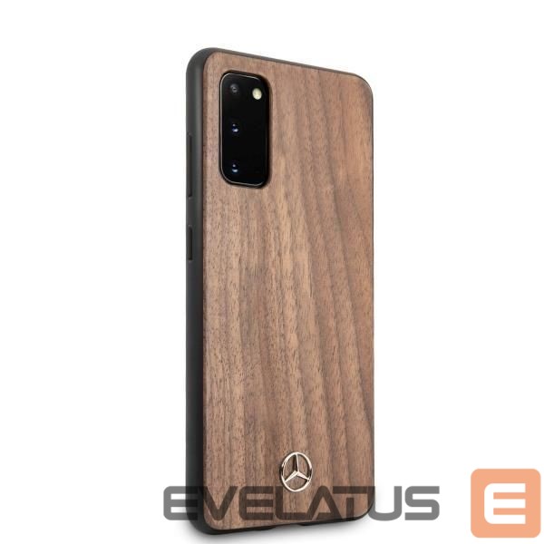Aizmugurējais vāciņš Mercedes-Benz Mercedes Wood Line Walnut Case for Samsung Galaxy S20 - Brown