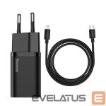 Adapteris Baseus  Baseus Super Si 1C fast charger USB Type C 20W Power Delivery + USB Type C - Lightning cable 1m black (TZCCSUP-B01)