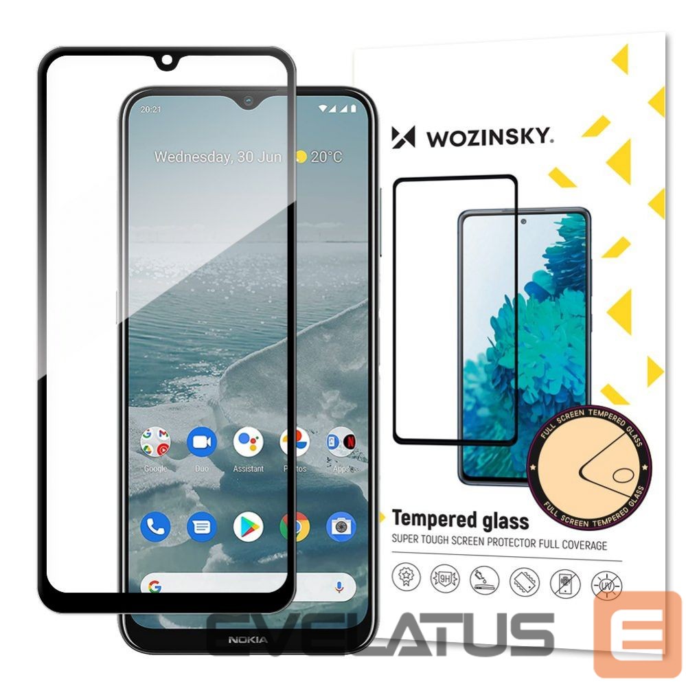 Aizsargstikls Wozinsky - Wozinsky super durable Full Glue tempered glass full screen with frame Case Friendly Nokia G20 black