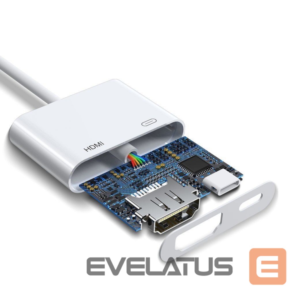 Kabelis Joyroom Joyroom S-H141 Lightning (male) - HDMI FullHD 1080p 60Hz (female) / Lightning (female) adapter - white