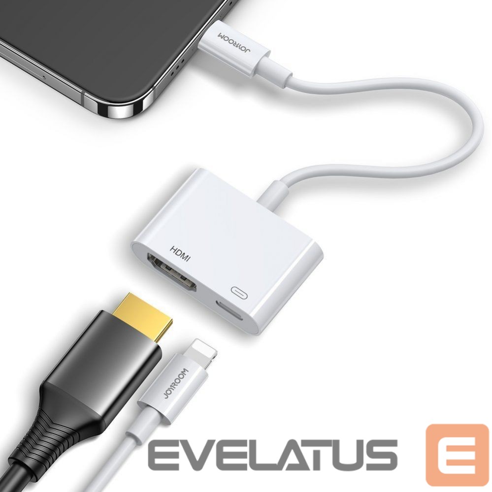 Kabelis Joyroom Joyroom S-H141 Lightning (male) - HDMI FullHD 1080p 60Hz (female) / Lightning (female) adapter - white
