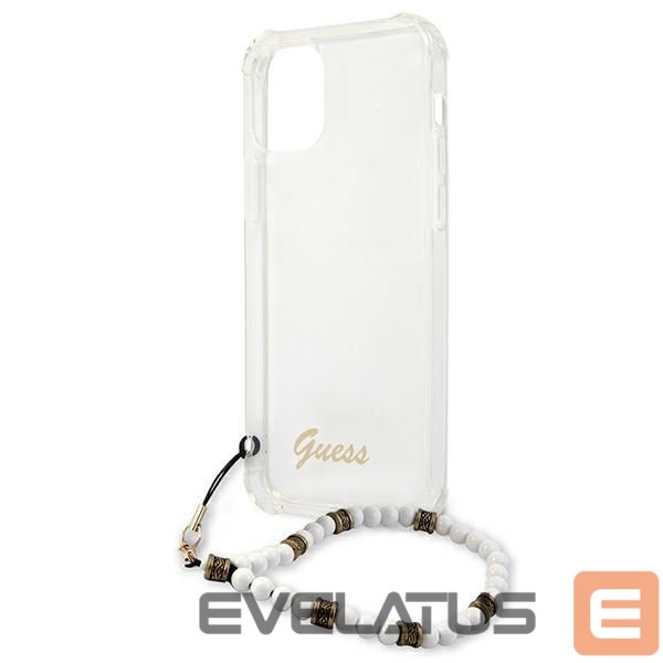 Aizmugurējais vāciņš Guess Guess GUHCP12MKPSWH iPhone 12/12 Pro 6.1" Transparent Hardcase White Pearl