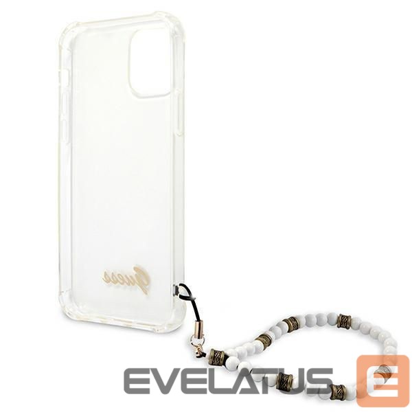 Aizmugurējais vāciņš Guess Guess GUHCP12MKPSWH iPhone 12/12 Pro 6.1" Transparent Hardcase White Pearl