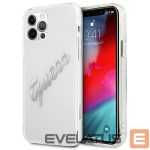 Aizmugurējais vāciņš Guess  Guess GUHCP12MKTRSVSI iPhone 12/12 Pro 6.1" Transparent hardcase Vintage Script Silver