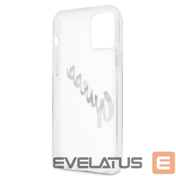 Aizmugurējais vāciņš Guess Guess GUHCP12MKTRSVSI iPhone 12/12 Pro 6.1" Transparent hardcase Vintage Script Silver