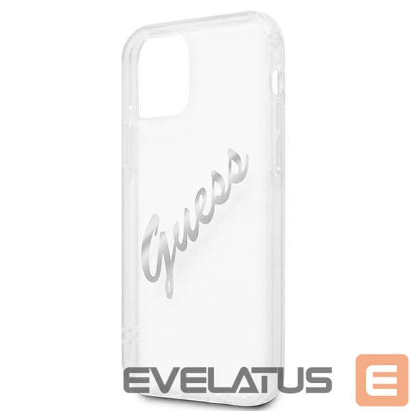 Aizmugurējais vāciņš Guess Guess GUHCP12MKTRSVSI iPhone 12/12 Pro 6.1" Transparent hardcase Vintage Script Silver