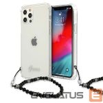 Aizmugurējais vāciņš Guess  Guess GUHCP12MKPSBK iPhone 12/12 Pro 6.1" Transparent hardcase Black Pearl 