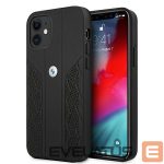 Aizmugurējais vāciņš BMW  BMW Leather Curve Perforate Case for iPhone 12 mini - Black 