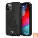 Aizmugurējais vāciņš Mercedes-Benz  Mercedes Leather Perforated Area Case for iPhone 12 Pro Max - Black 