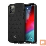 Aizmugurējais vāciņš Mercedes-Benz  Mercedes Leather Stars Pattern Case for iPhone 12 Pro Max - Black 