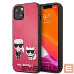 Aizmugurējais vāciņš Karl Lagerfeld  Karl Lagerfeld Ikonik Karl&Choupette iPhone 13 mini case - fuchsia 