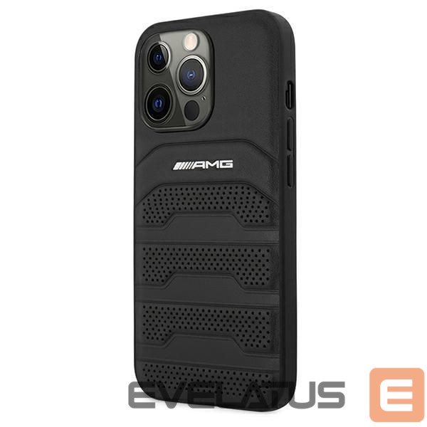 Aizmugurējais vāciņš Mercedes-Benz AMG Leather Debossed Lines case for iPhone 13 Pro / iPhone 13 - black