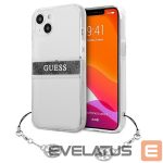 Aizmugurējais vāciņš Guess  Guess GUHCP13SKB4GGR iPhone 13 mini 5.4" Transparent hardcase 4G Gray Strap Charm 