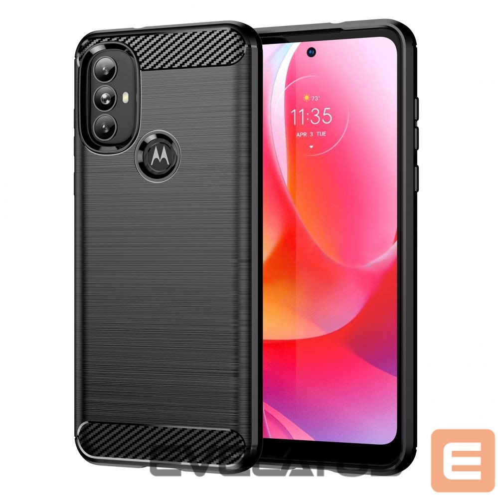Aizmugurējais vāciņš Hurtel Carbon Case Flexible case cover Motorola Moto G Power 2022 black