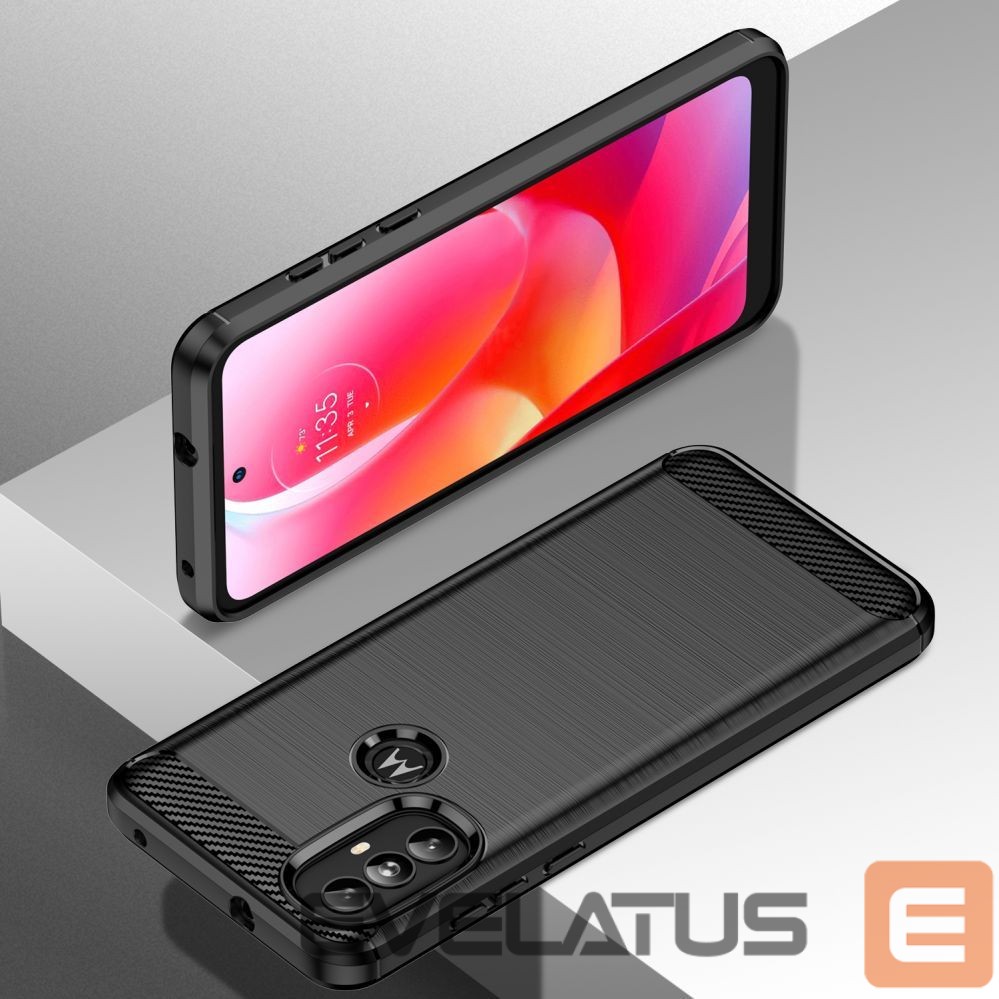Aizmugurējais vāciņš Hurtel Carbon Case Flexible case cover Motorola Moto G Power 2022 black
