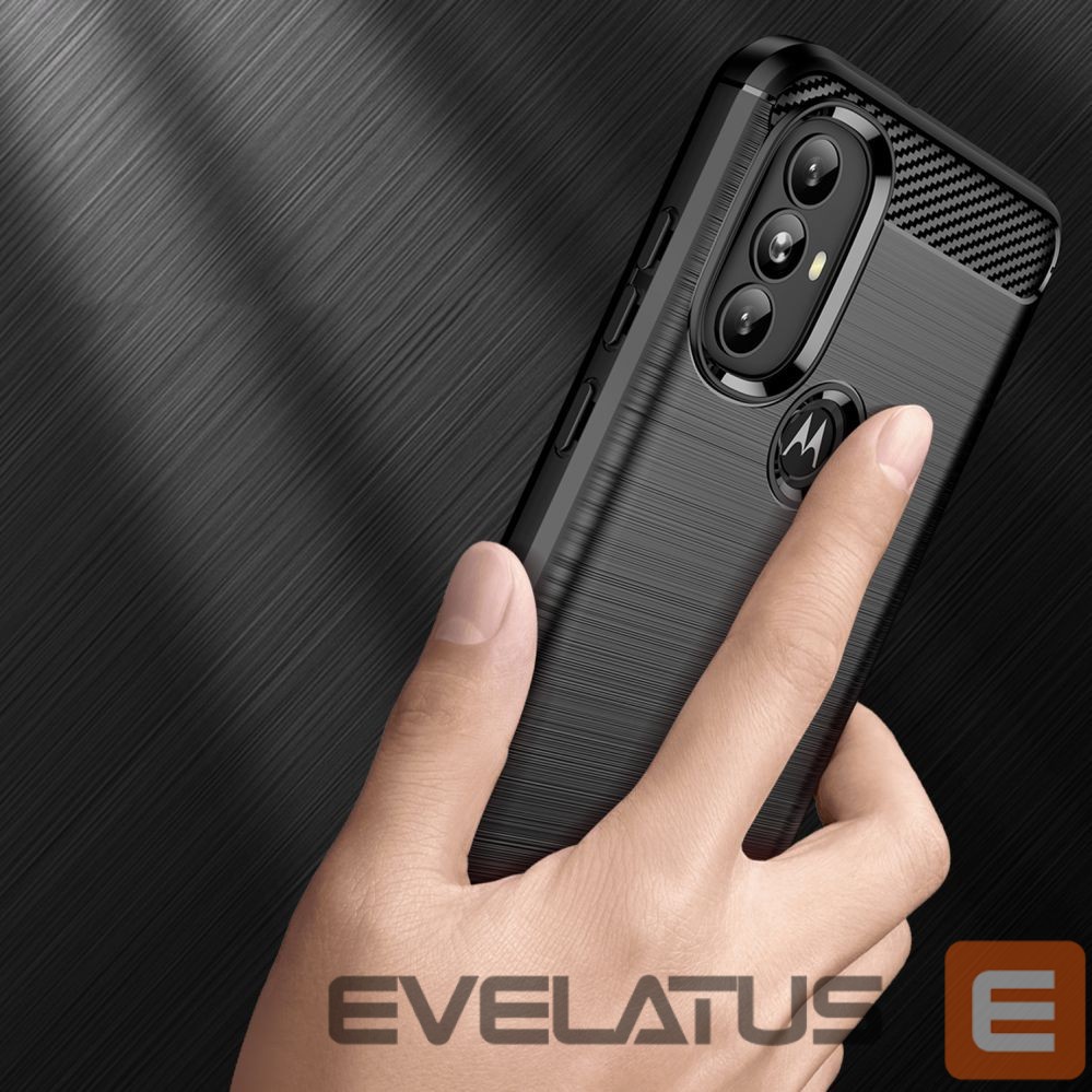 Aizmugurējais vāciņš Hurtel Carbon Case Flexible case cover Motorola Moto G Power 2022 black