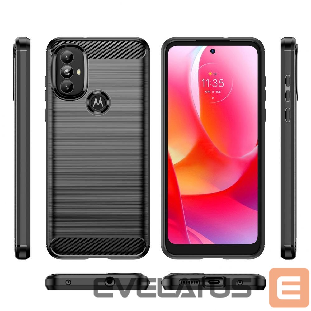 Aizmugurējais vāciņš Hurtel Carbon Case Flexible case cover Motorola Moto G Power 2022 black