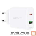 Adapteris Acefast  Acefast wall charger USB Type C / USB 20W, PPS, PD, QC 3.0, AFC, FCP white (A25 white) 