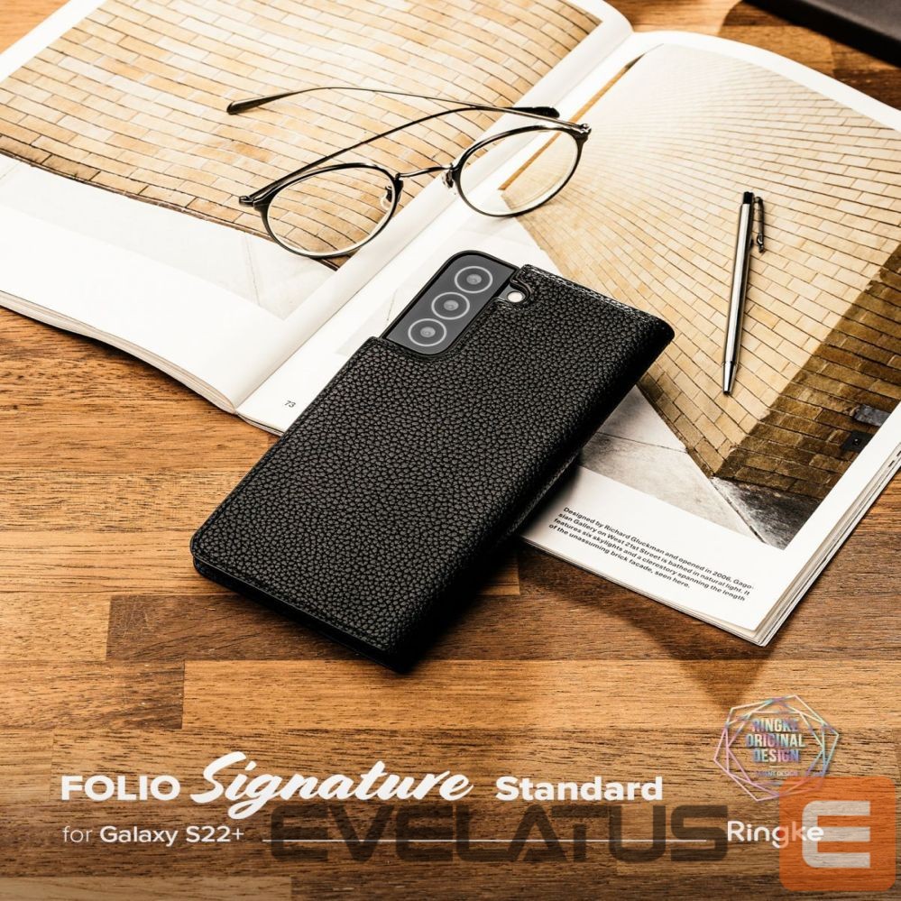 Aizmugurējais vāciņš Ringke Ringke Folio Signature Flip Leather Case for Samsung Galaxy S22 + (S22 Plus) Black (FSS118R262)