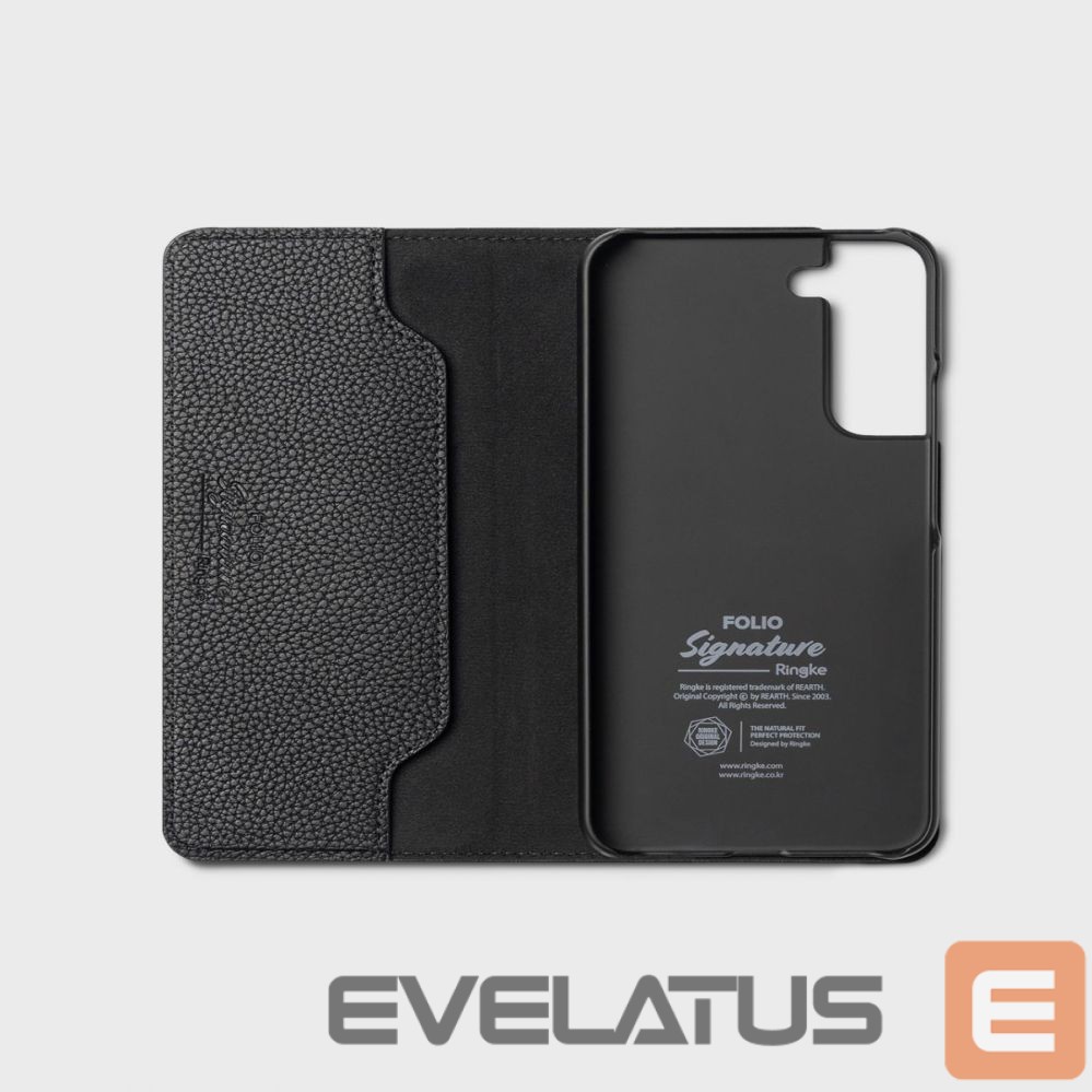 Aizmugurējais vāciņš Ringke Ringke Folio Signature Flip Leather Case for Samsung Galaxy S22 + (S22 Plus) Black (FSS118R262)