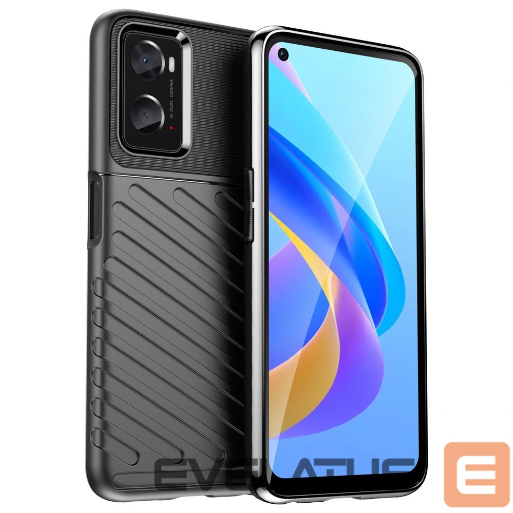 Aizmugurējais vāciņš Hurtel Thunder Case flexible armored cover for Oppo A76 / Oppo A36 / Realme 9i black