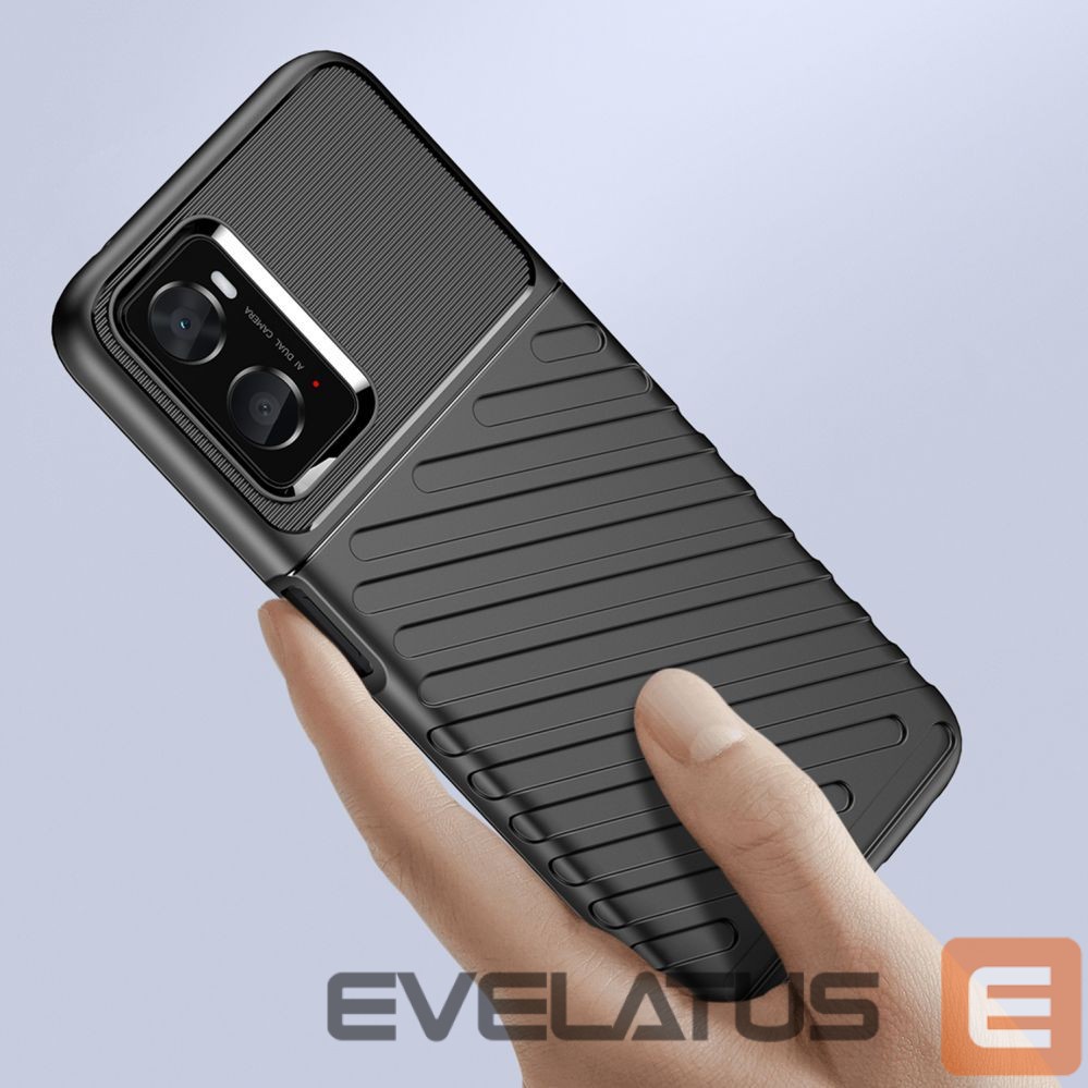 Aizmugurējais vāciņš Hurtel Thunder Case flexible armored cover for Oppo A76 / Oppo A36 / Realme 9i black