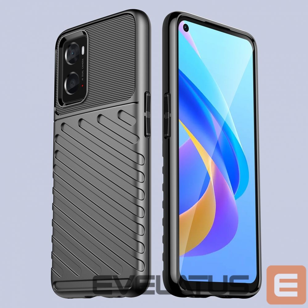 Aizmugurējais vāciņš Hurtel Thunder Case flexible armored cover for Oppo A76 / Oppo A36 / Realme 9i black