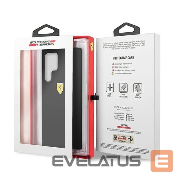 Aizmugurējais vāciņš Ferrari Ferrari FESSIHCS22LBK S22 Ultra S908 black/black hardcase On Track Silicone