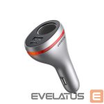 Auto lādētāji Ugreen  USB Type C / USB QC PD 24W car charger with 12V cigarette lighter socket silver (CD204) 