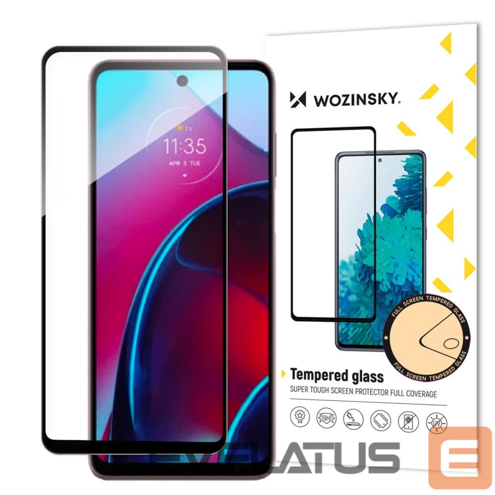Aizsargstikls Hurtel Wozinsky Full Glue Tempered Glass Motorola Moto G Stylus 2022 9H Full Screen Tempered Glass with Black Frame