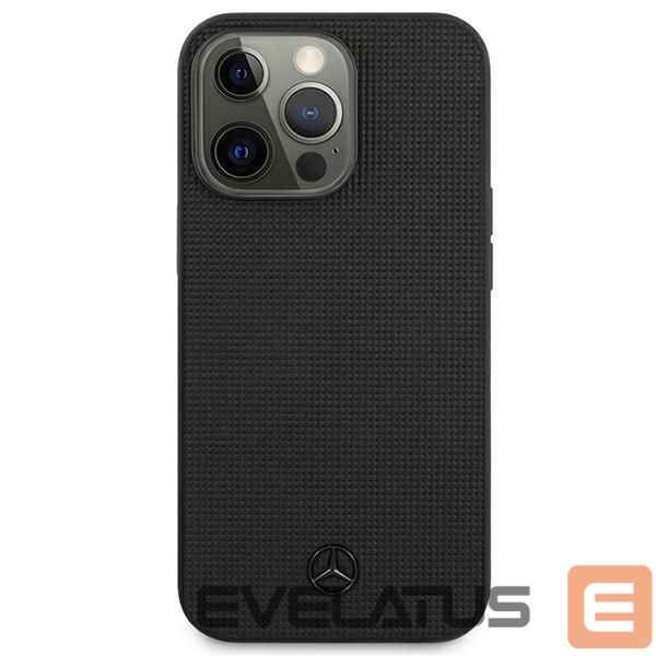 Aizmugurējais vāciņš Mercedes-Benz Mercedes Leather Meshed Metal Logo Case for iPhone 13 Pro / iPhone 13 - Black