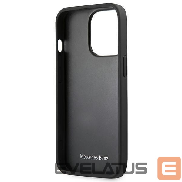 Aizmugurējais vāciņš Mercedes-Benz Mercedes Leather Meshed Metal Logo Case for iPhone 13 Pro / iPhone 13 - Black