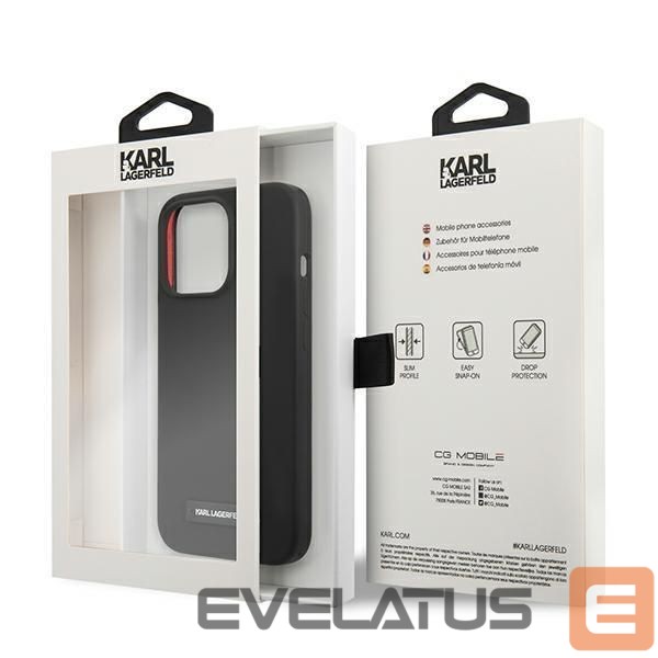 Aizmugurējais vāciņš Karl Lagerfeld Karl Lagerfeld KLHCP13LSLMP1K iPhone 13 Pro / 13 6,1" hardcase czarny/black Silicone Plaque