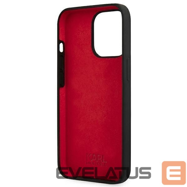 Aizmugurējais vāciņš Karl Lagerfeld Karl Lagerfeld KLHCP13LSLMP1K iPhone 13 Pro / 13 6,1" hardcase czarny/black Silicone Plaque