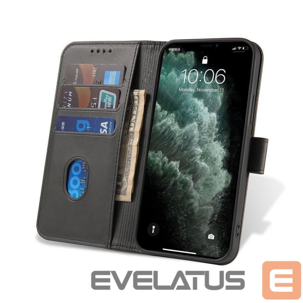Aizmugurējais vāciņš Hurtel Magnet Case elegant case case cover with a flap and stand function OnePlus Ace black