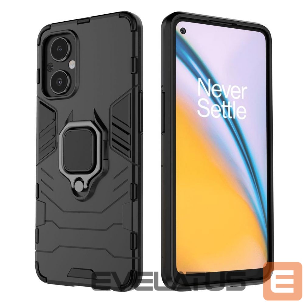 Aizmugurējais vāciņš Hurtel Ring Armor tough hybrid case cover + magnetic holder for OnePlus Nord N20 5G black